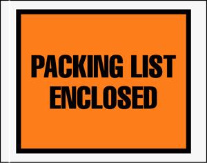 Packing List Envelopes